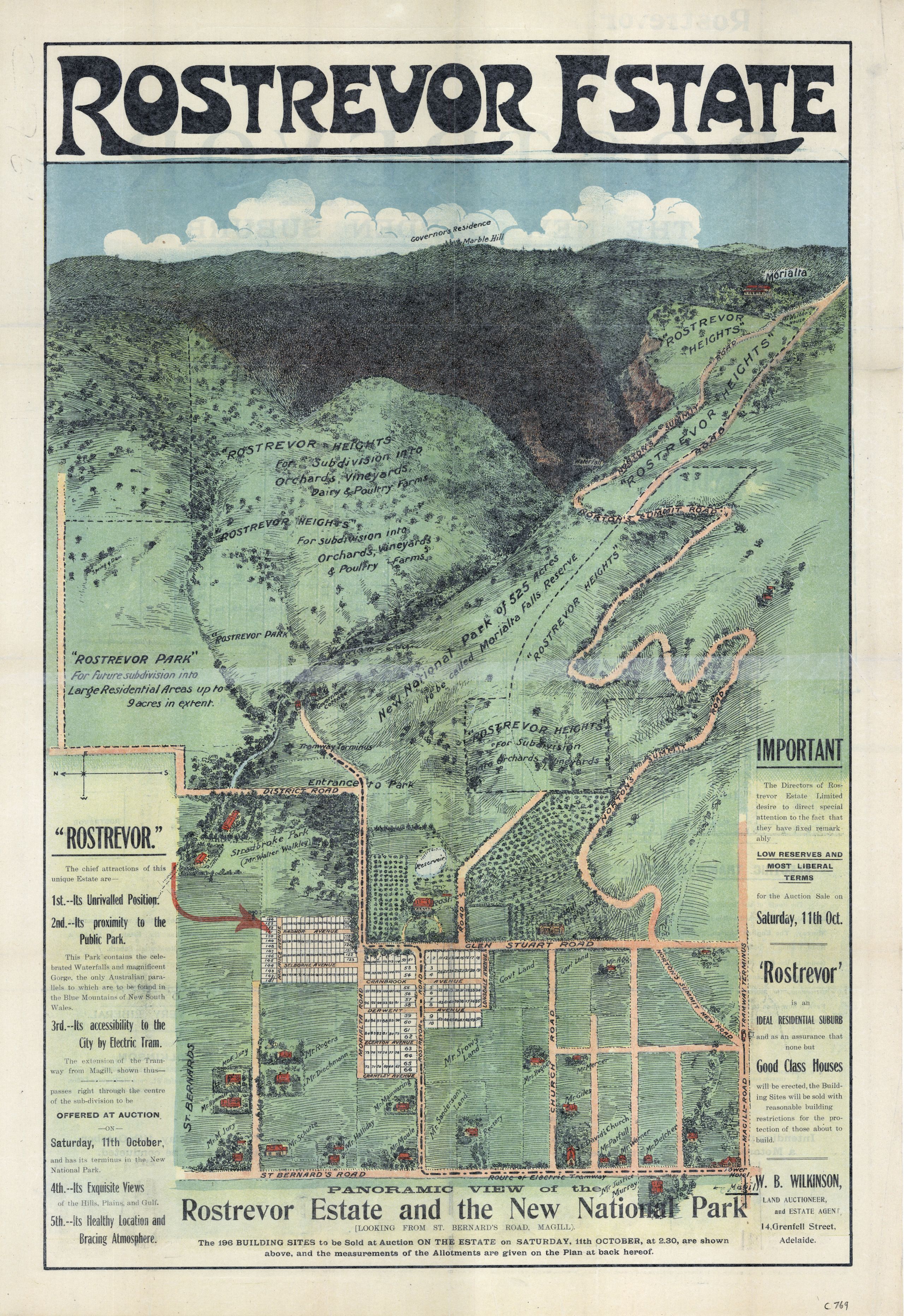Rostrevor Estate [cartographic material] / by A.C.D. Beresford & Son, Licensed Surveyors. SLSA: C 769/1 Map Collection