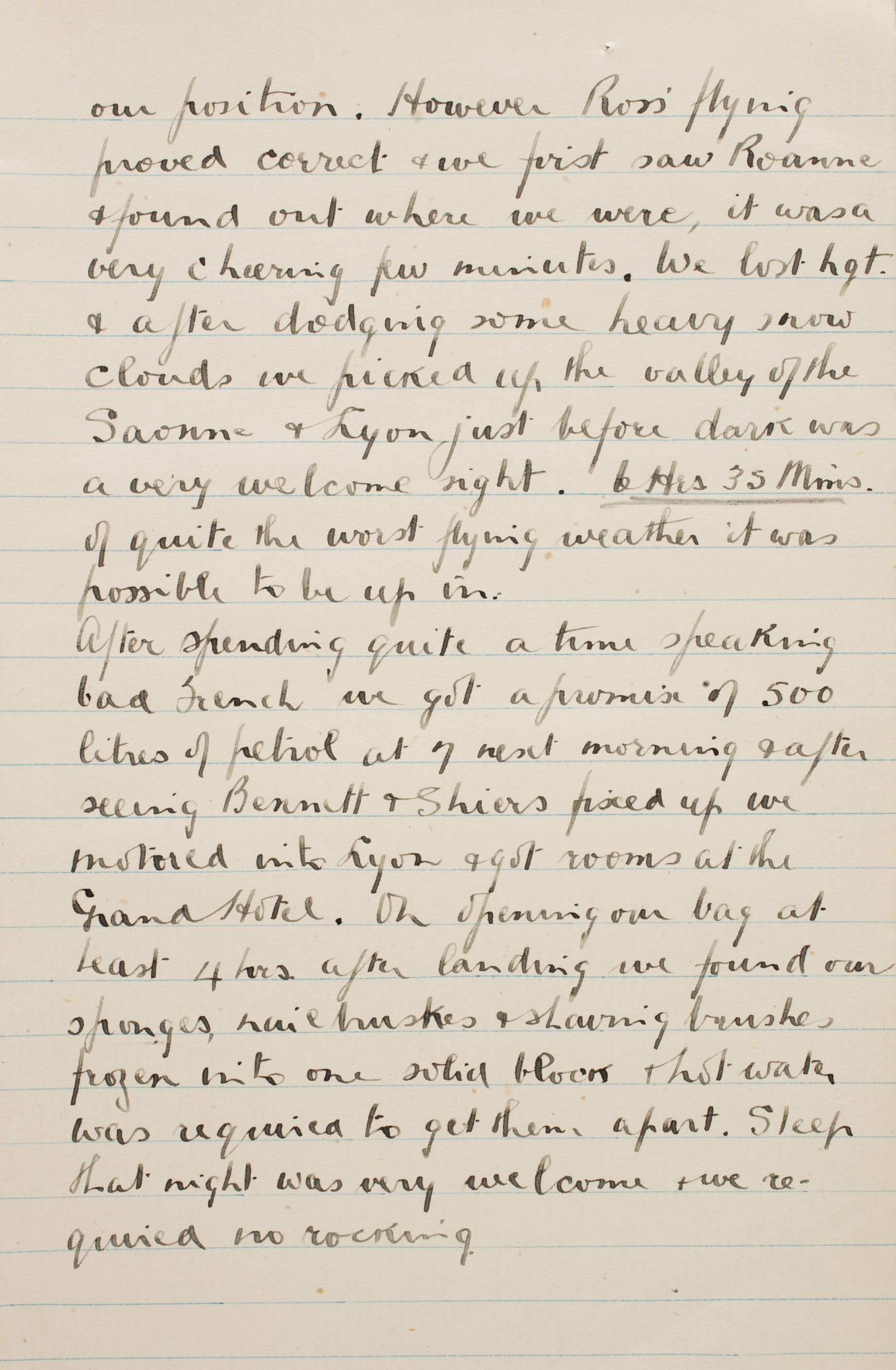 Extract from Keith’s diary of the ‘good shipVickers Vimy’, 1919. SLSA: PRG 18/31/1