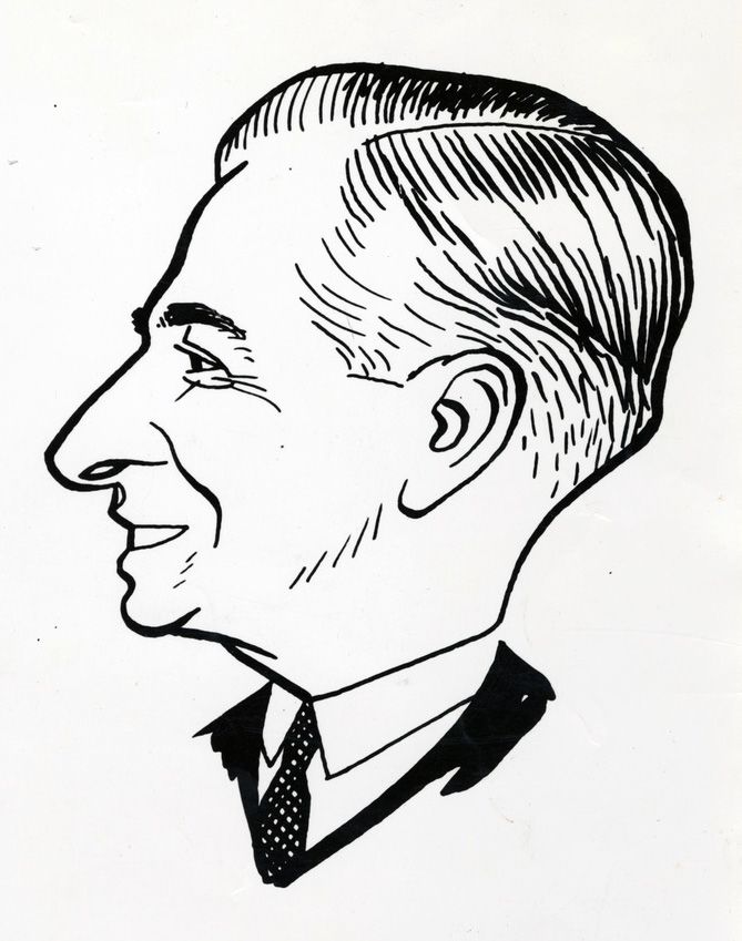 Caricature of Keith, artist unknown, c1930. SLSA: PRG 18/56/60