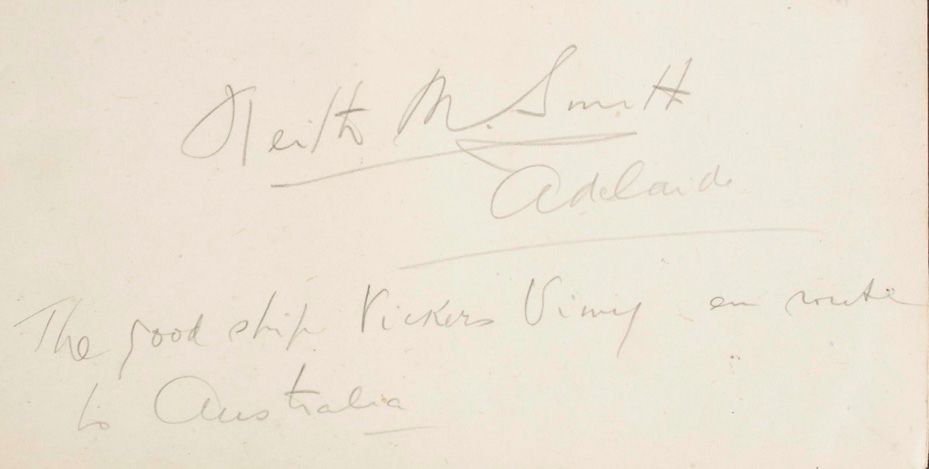 Extract from Keith’s diary of the ‘good ship Vickers Vimy’, 1919. SLSA: PRG 18/31/1