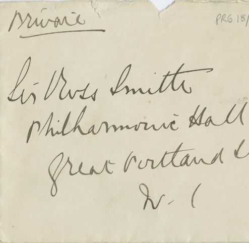 Envelope of the letter Dame Nellie Melba sent to Sir Ross Smith. SLSA: South Australiana Collection