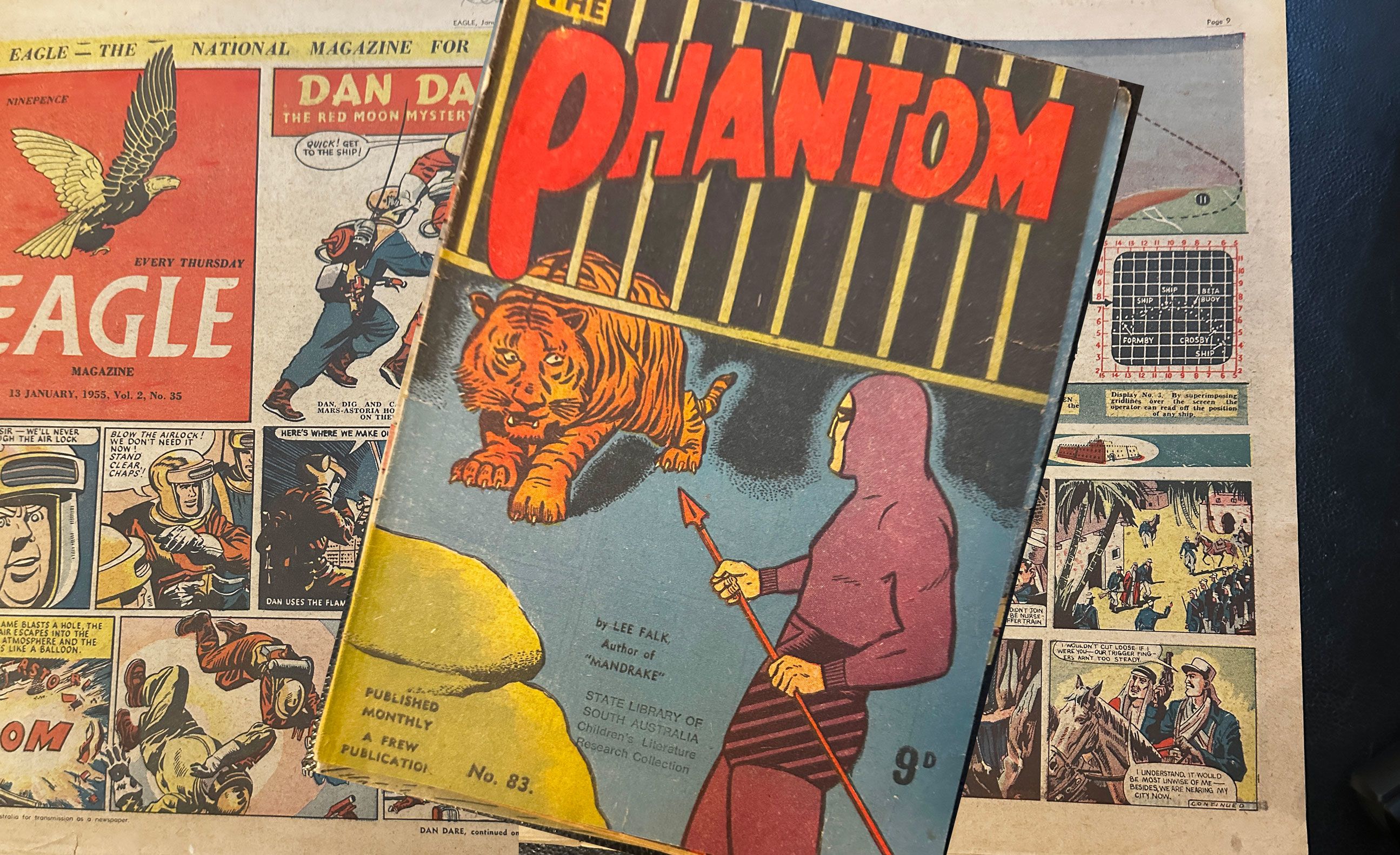 A mashup of comics from the Edmundson Comic Collection.