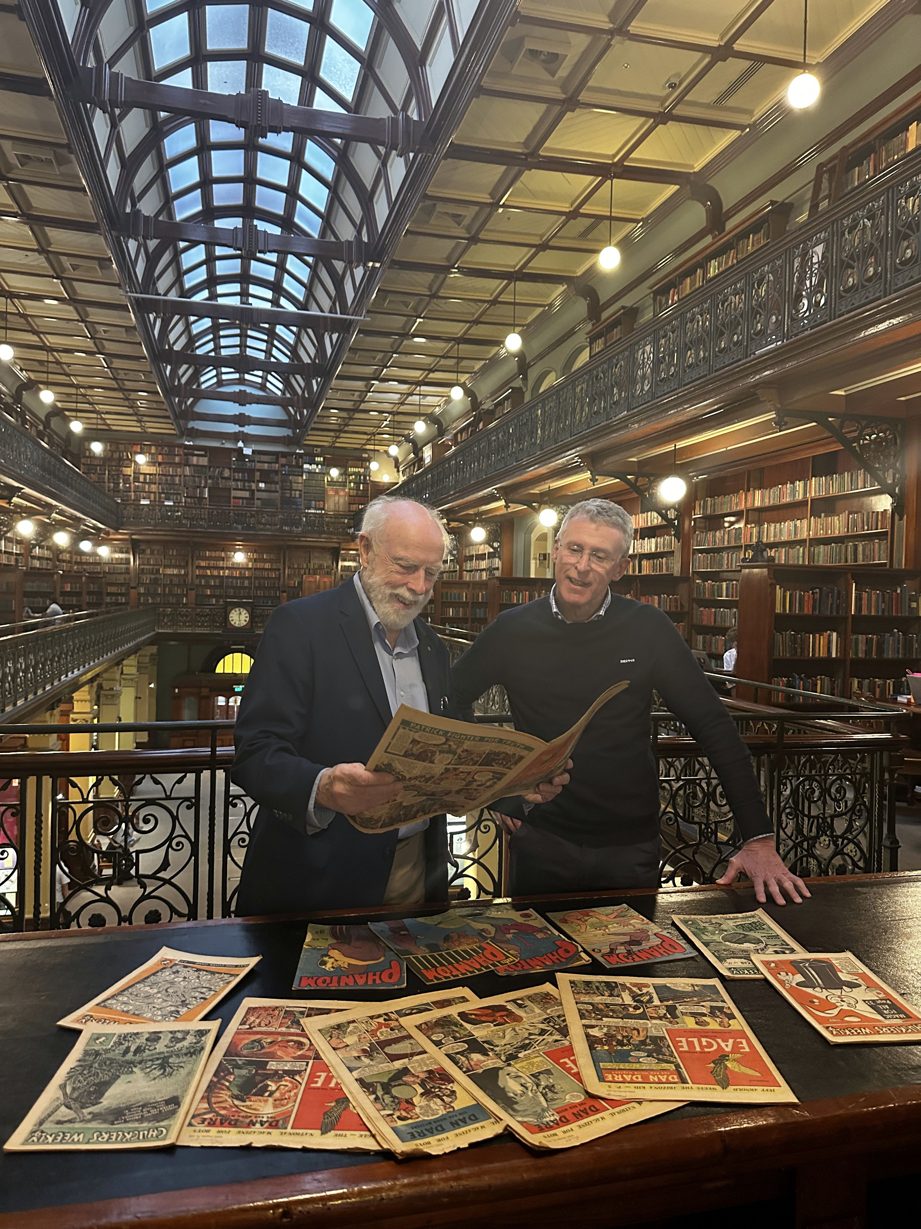 Ray Edmondson and Anthony Laube, Team Leader, Collection Development (Published Collections), State Library