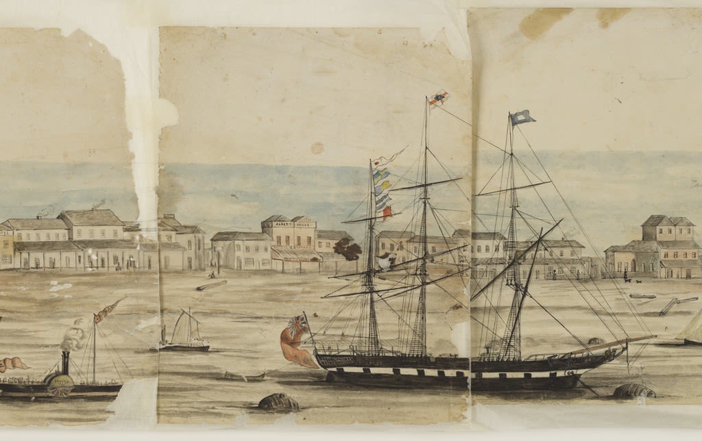 Francis Hankey, Panorama of the Port River and North Parade, Port Adelaide, 1855