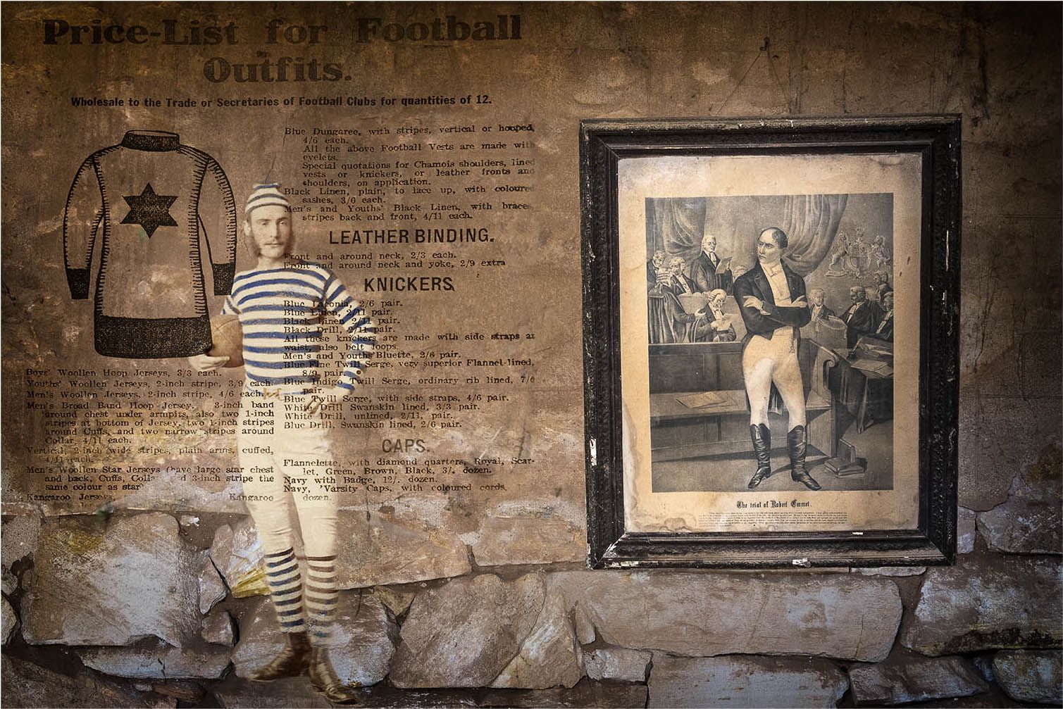 Cut a Sporting Dash, featuring an article in The Register, 2 April 1915, p2 and an image of James S Pearce, Kapunda Football Club 1879. SLSA: B 7437 