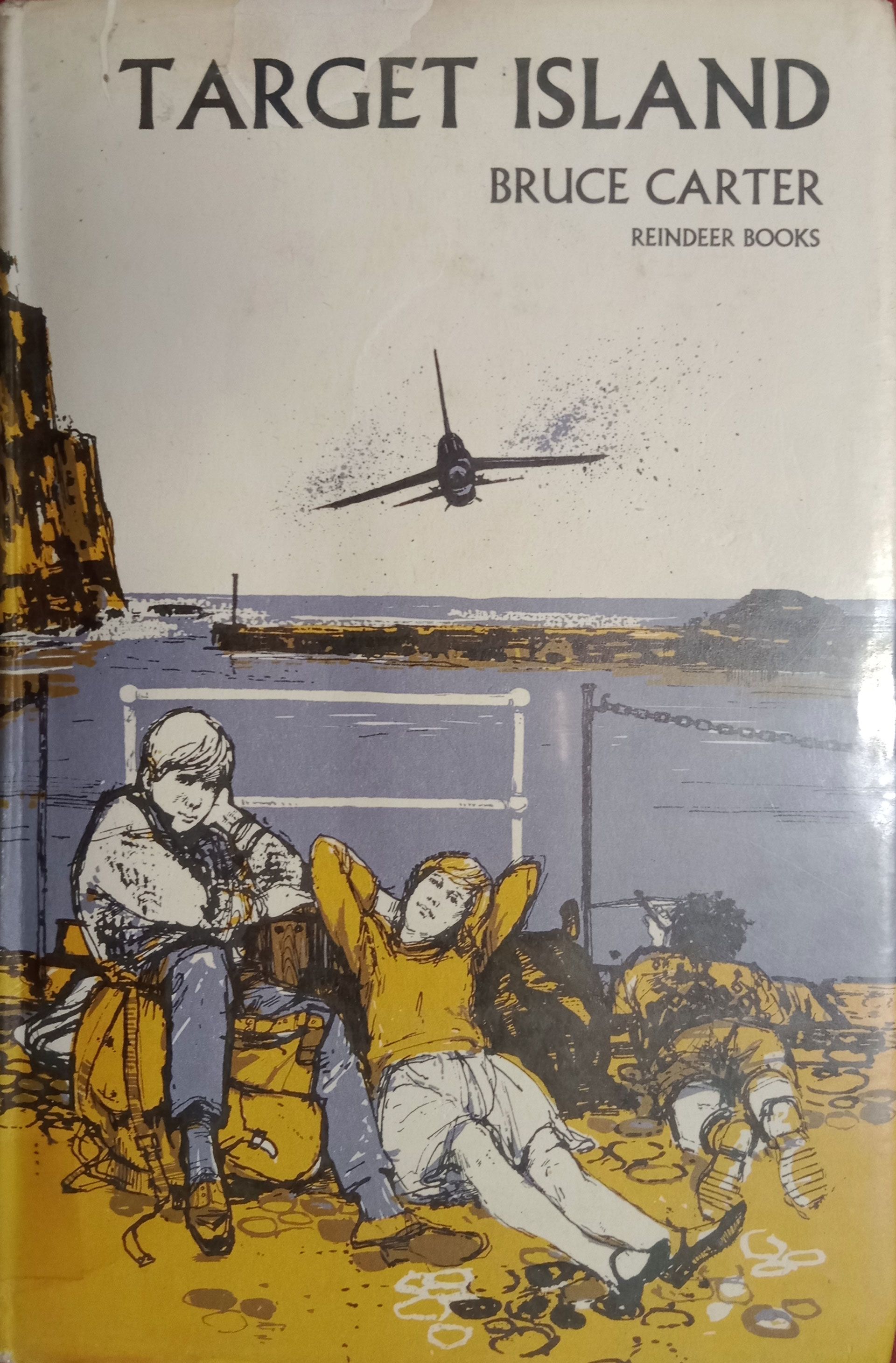 The front cover of Target Island by Bruce Carter. The book includes a Morse code alphabet so children can learn to decipher the code used in the book. SLSA: CLRC OS/20 CAR 1956, 1967