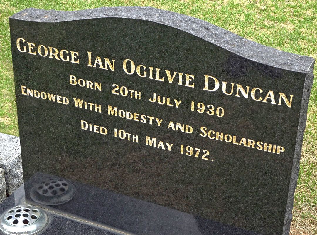 Dr Duncan's gravestone. Photographer Ian Purcell AM. SLSA: B 74154
