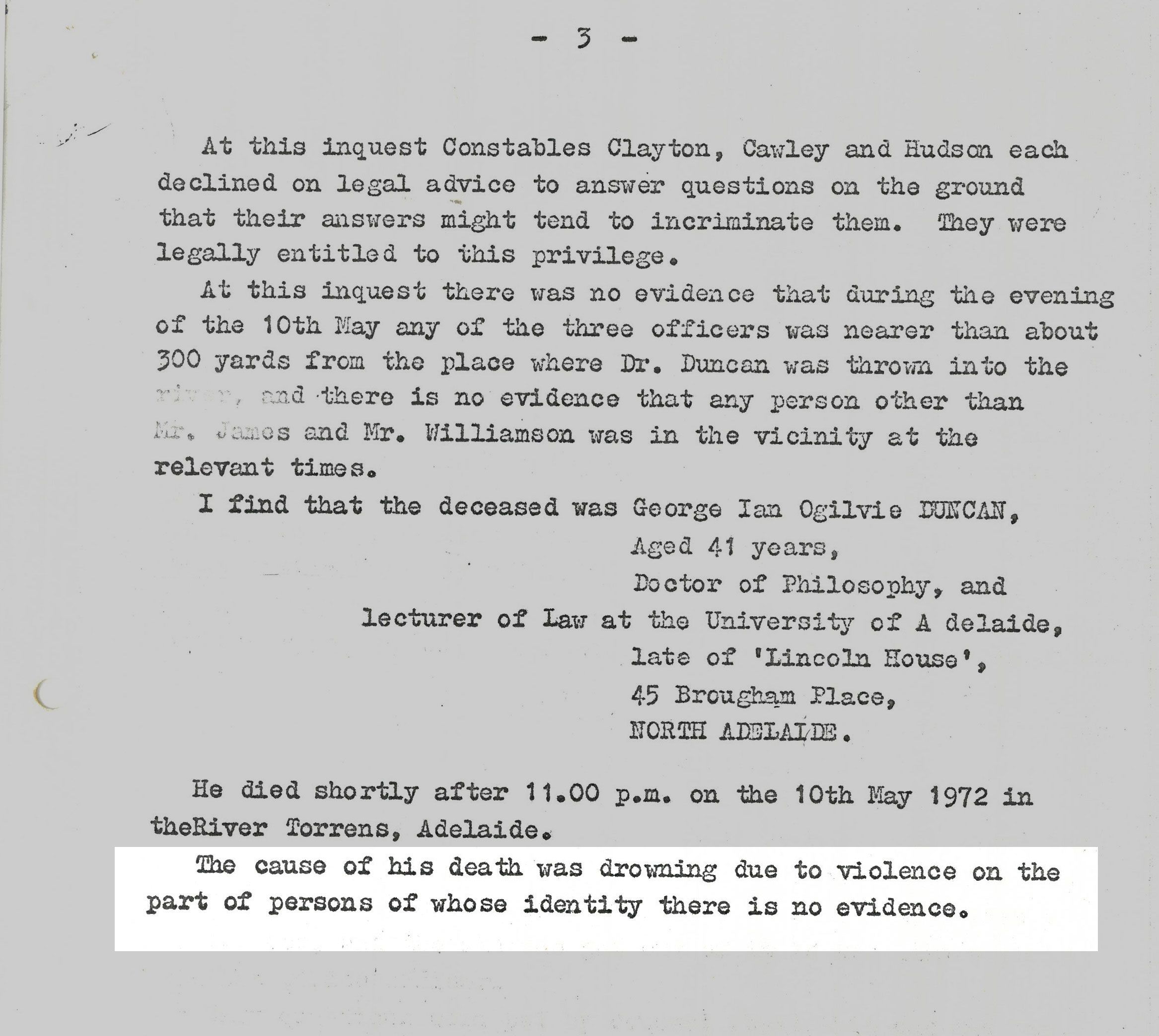 Inquest report, conclusion. SLSA: D 8754(L)/22