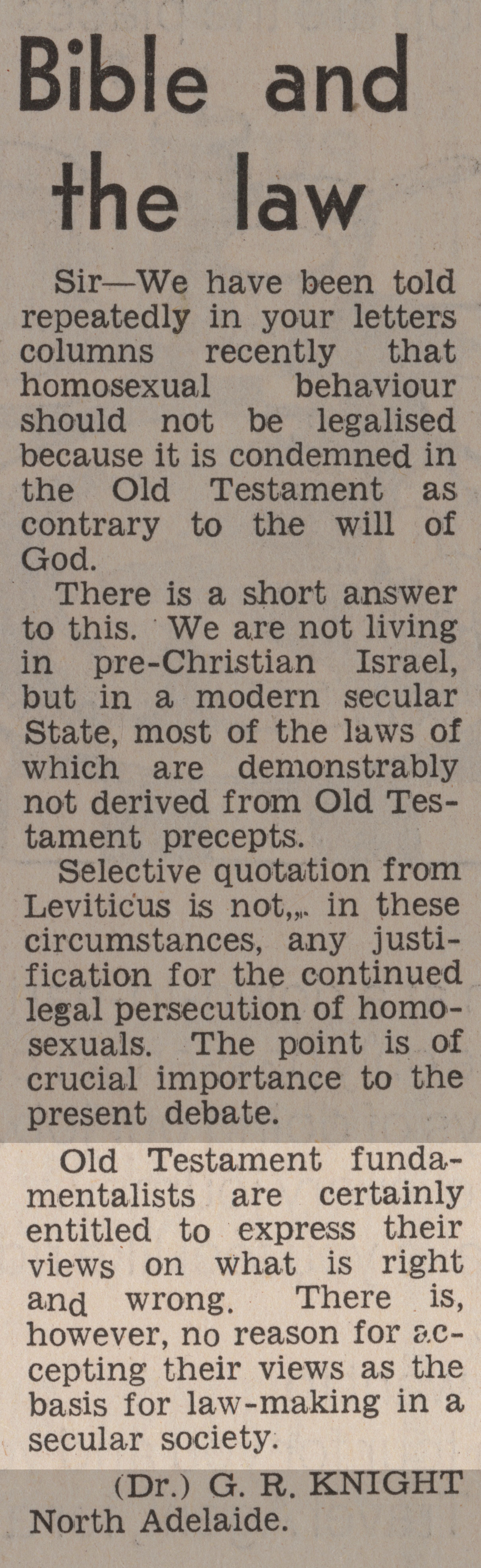 Advertiser letters to the editor, 8-18 July 1972