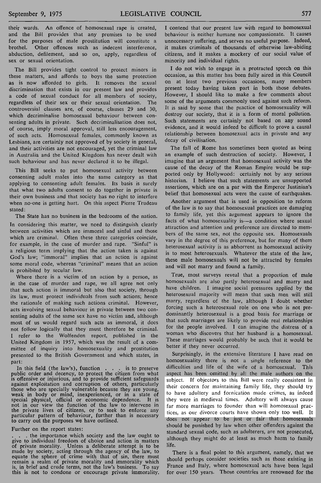 South Australian Parliamentary Debates, Legislative Council, 9 September 1975