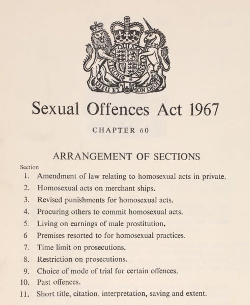 Sexual Offences Act 1967. LGBT Archive