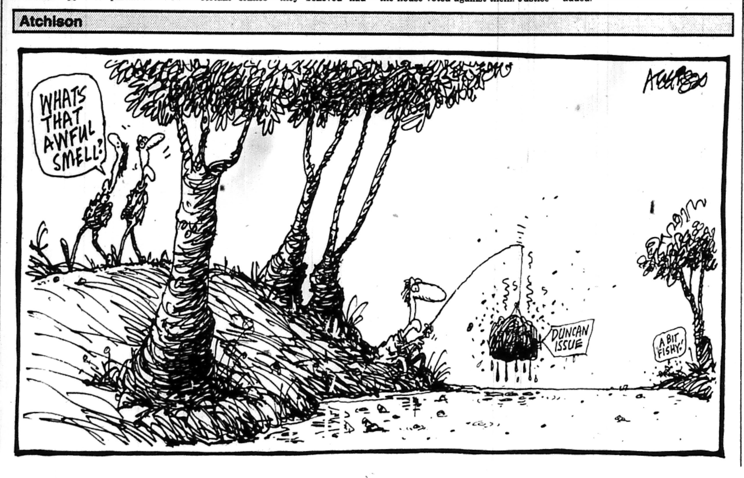 Atchison cartoon. Advertiser, 31 July 1985 