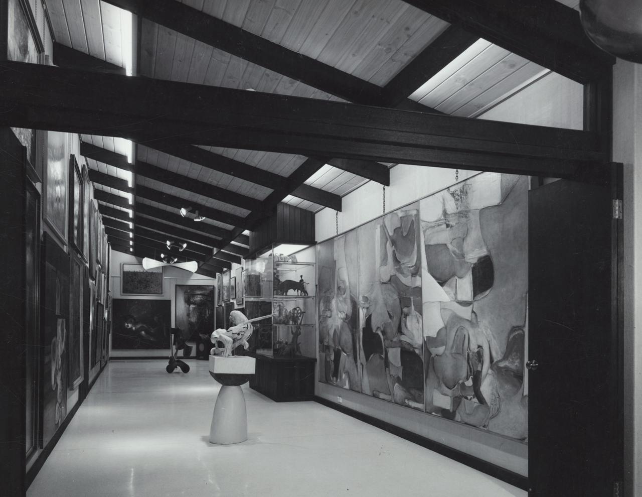 'The picture gallery houses what is probably Australia's most representative private collection of modern Australian paintings. The floor is of polished white terrazzo'. Written by John S. Chappel between 1960-70. SLSA: BRG 346/29/24/4