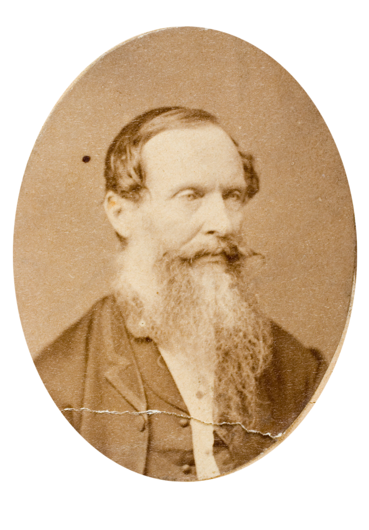 James&nbsp;Menpes&nbsp;arrives in South&nbsp;Australia&nbsp;in December 1839 abord the ship ‘Moffatt’.&nbsp;This portrait is part of a&nbsp;larger mosaic which features&nbsp;men who attended an&nbsp;‘Old Colonists&nbsp;Banquet’.&nbsp;SLSA: B 47769/11I&nbsp;