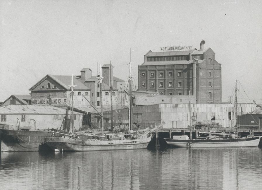Adelaide Milling Co. buildings on the Prince's Wharf, 1920. SLSA B 24295
