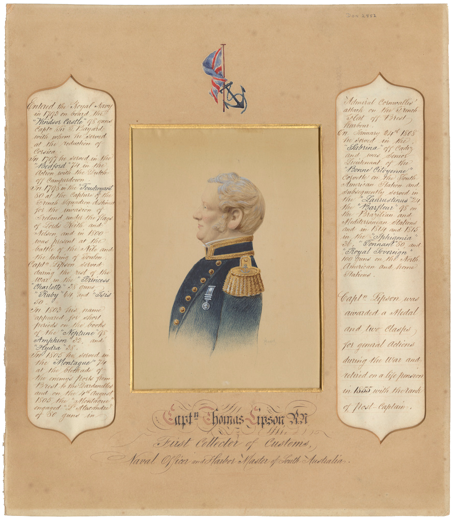 Portrait of Captain Thomas Lipson by John Hood in approximately 1870.