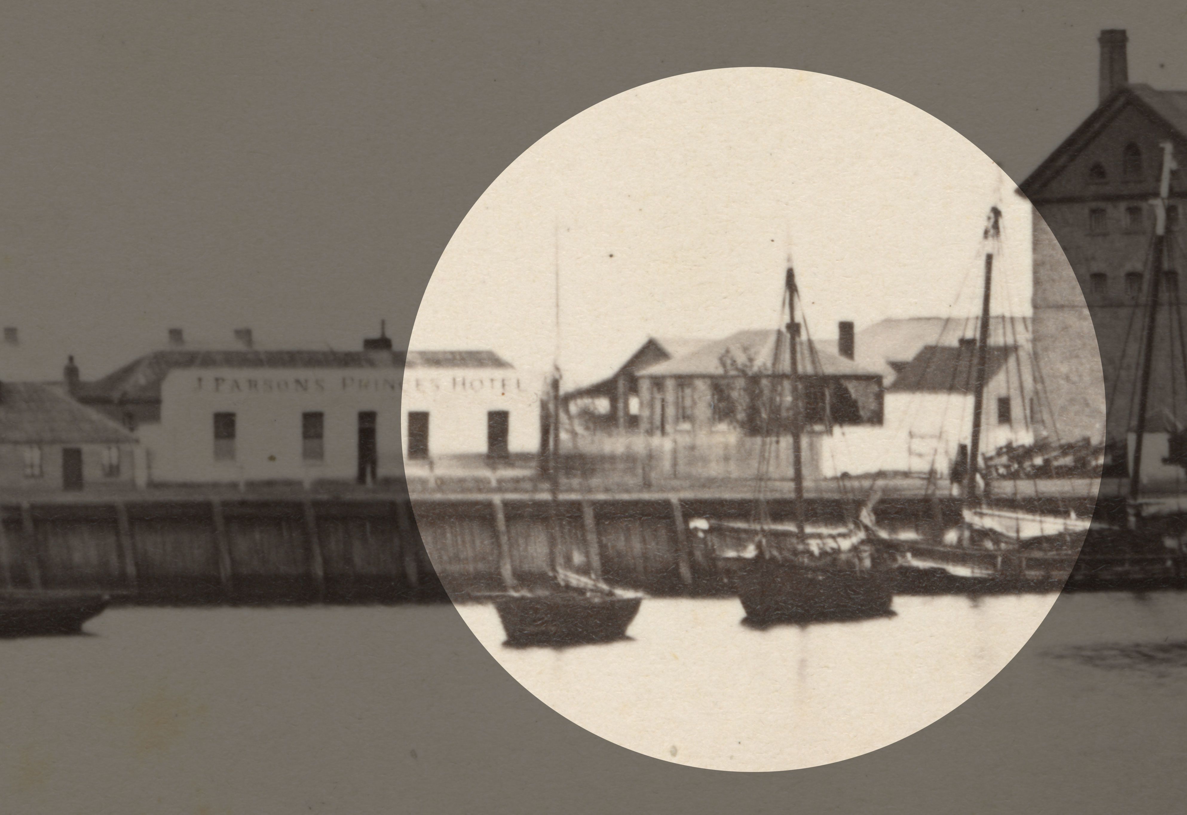 Close up of the corner of Mundy Street and North Parade, in 1865. SLSA: B 5643