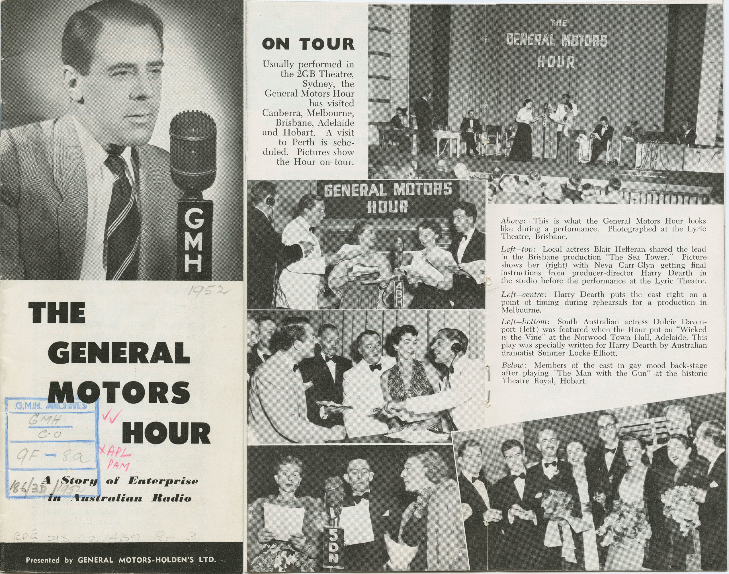 A brochure promoting The General Motors Hour, A story of Enterprise in Australian Radio. SLSA: BRG 213/112/469/3