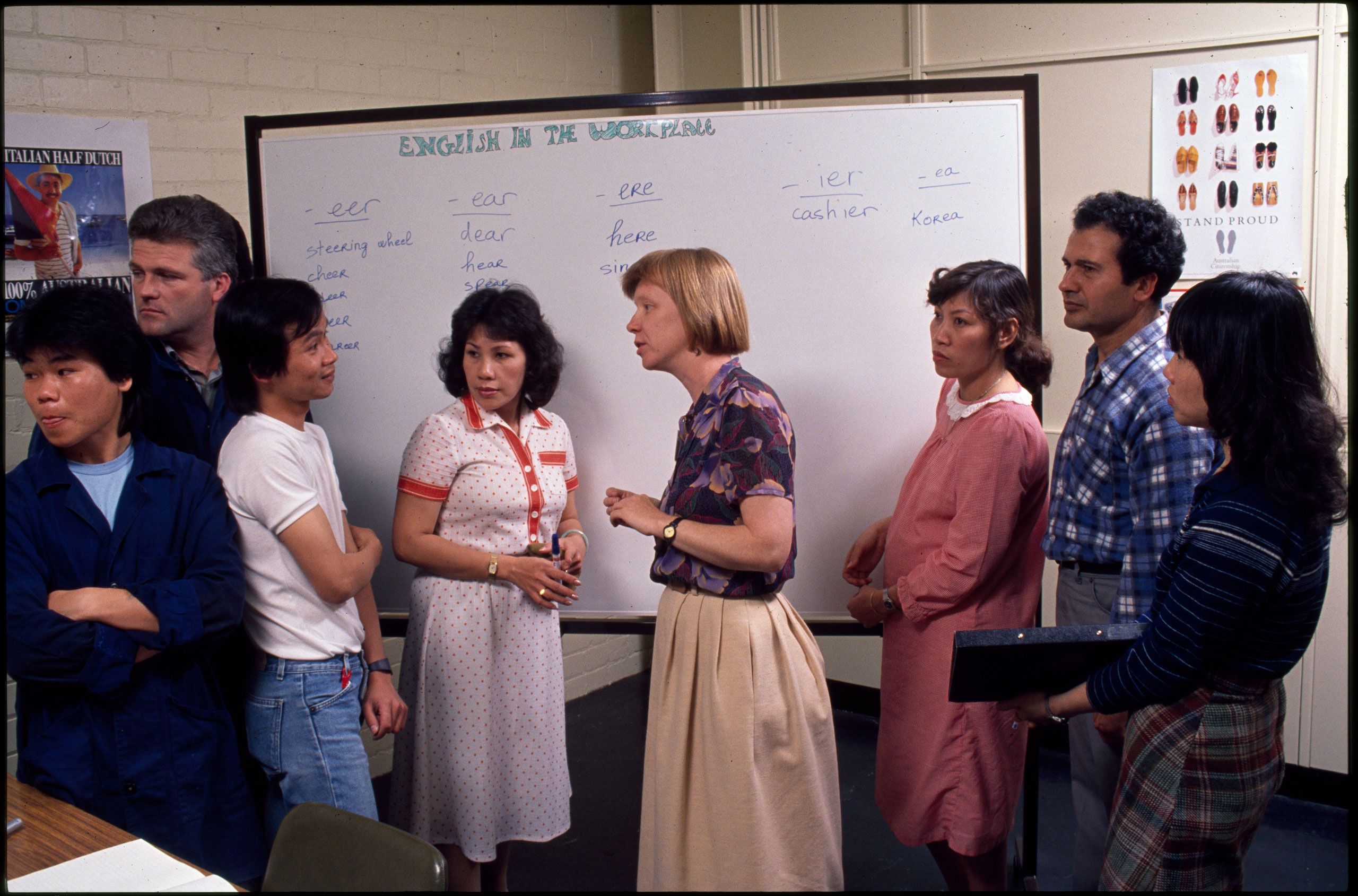 English language class at Elizabeth, c1993. SLSA: BRG 213/179/9/1/37