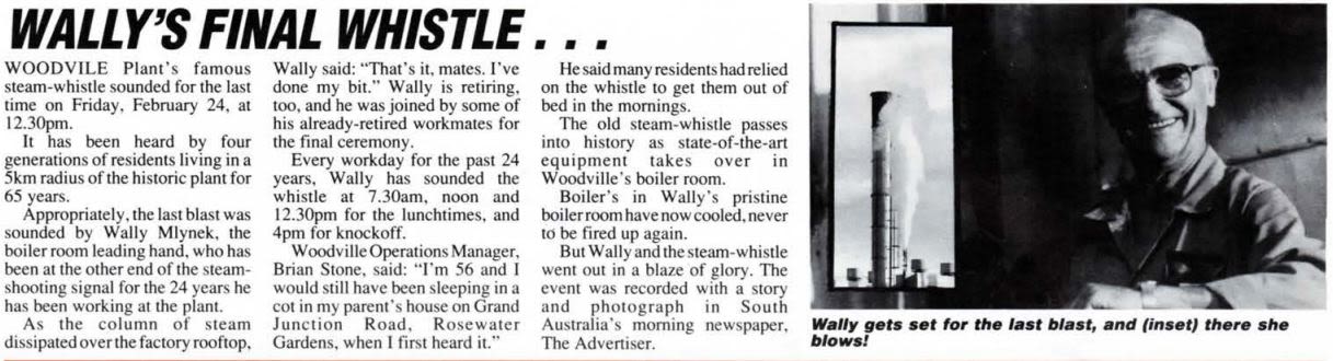 ‘Wally’s final whistle’ People, April 1989 