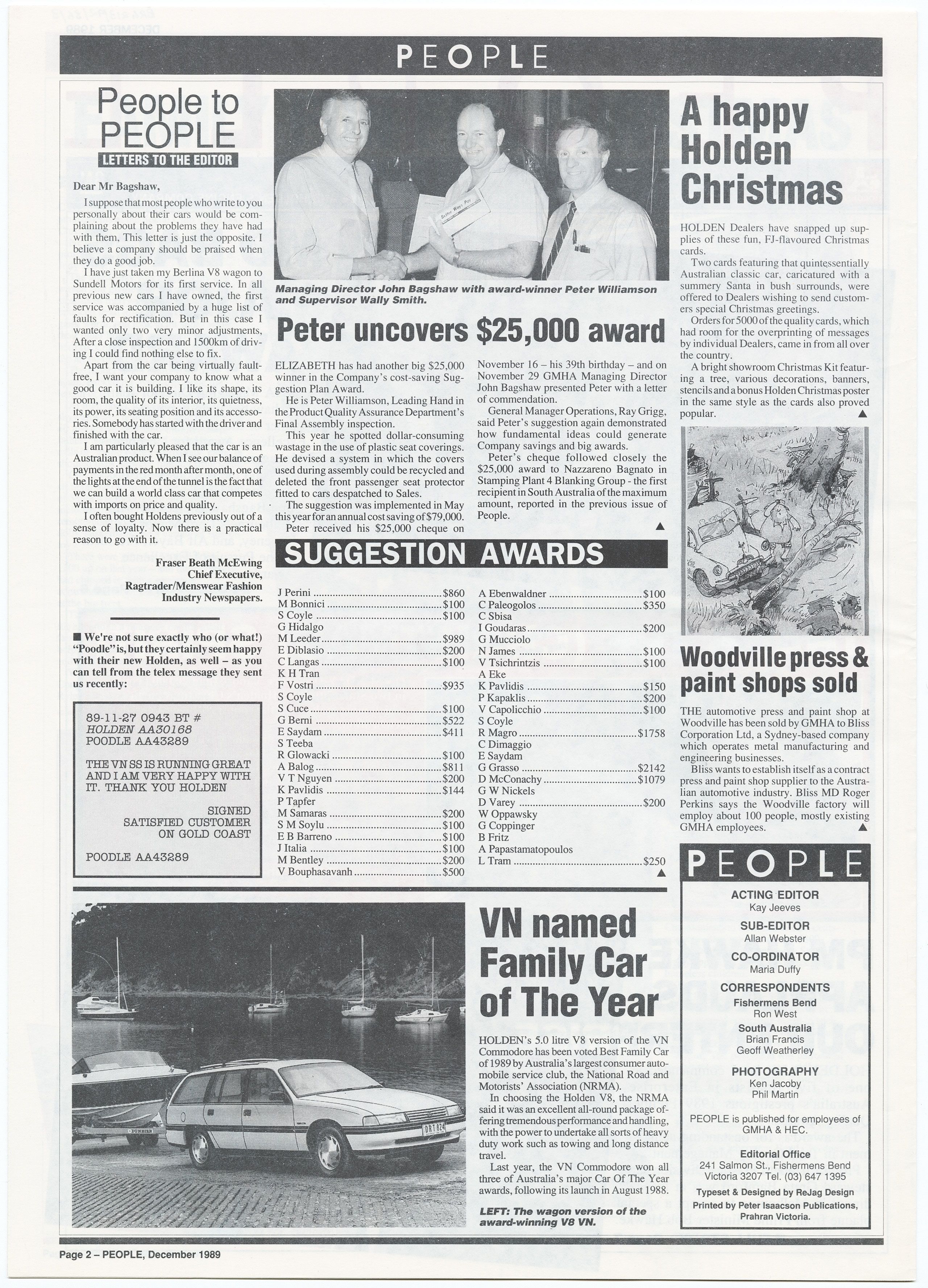 ‘Peter uncovers $25,000 award’, People, December 1989. SLSA: BRG 213/92/36/3/2 