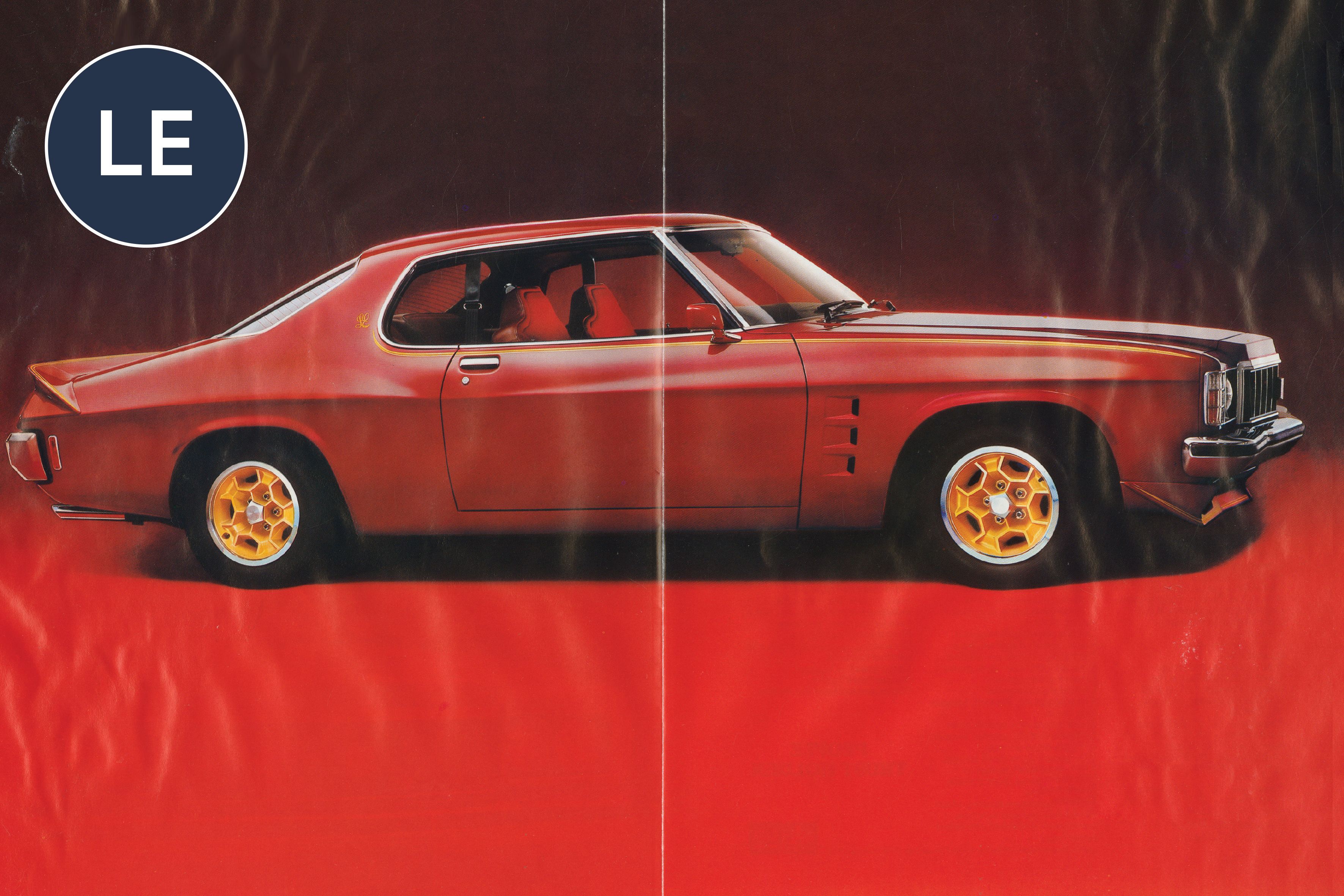 Page 2 and 3 of the Holden HX LE Coupe sales brochure. SLSA: 213/42/8