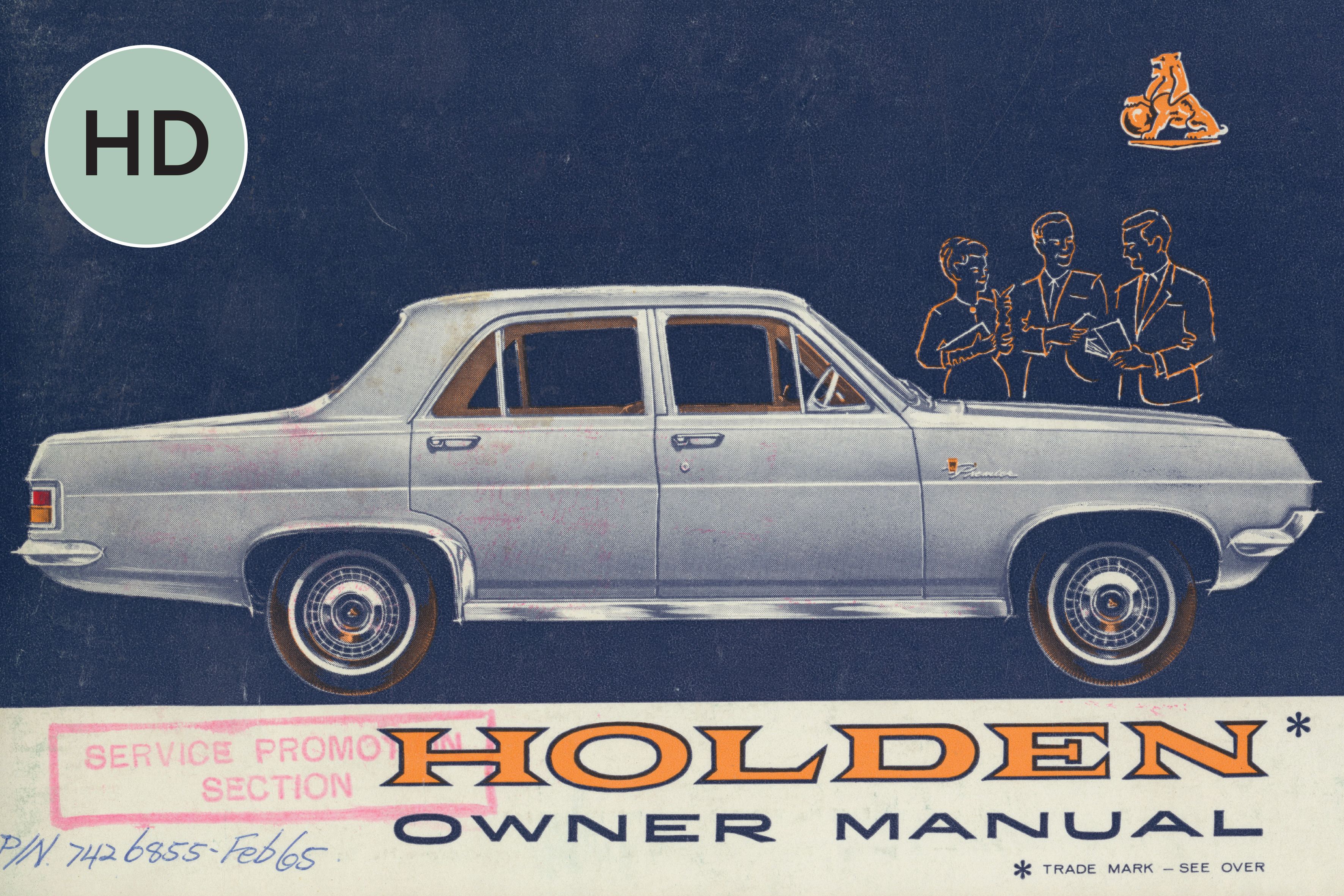 Front cover of the Holden HD owner manual. SLSA: 213/35/9